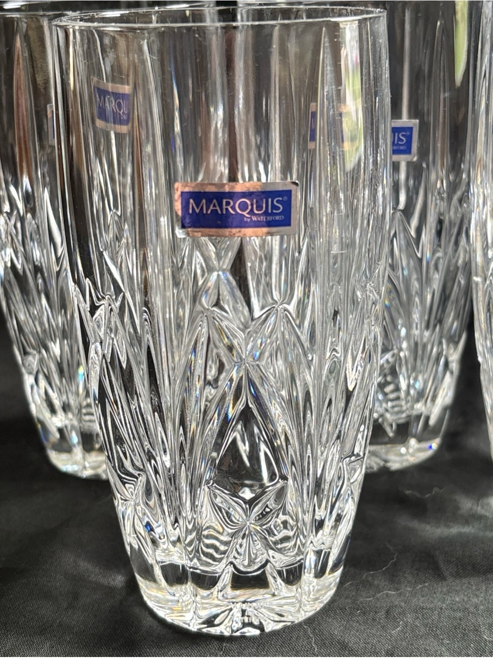 Set of 4 Marquis by Waterford “Brookside” crystal highball glasses